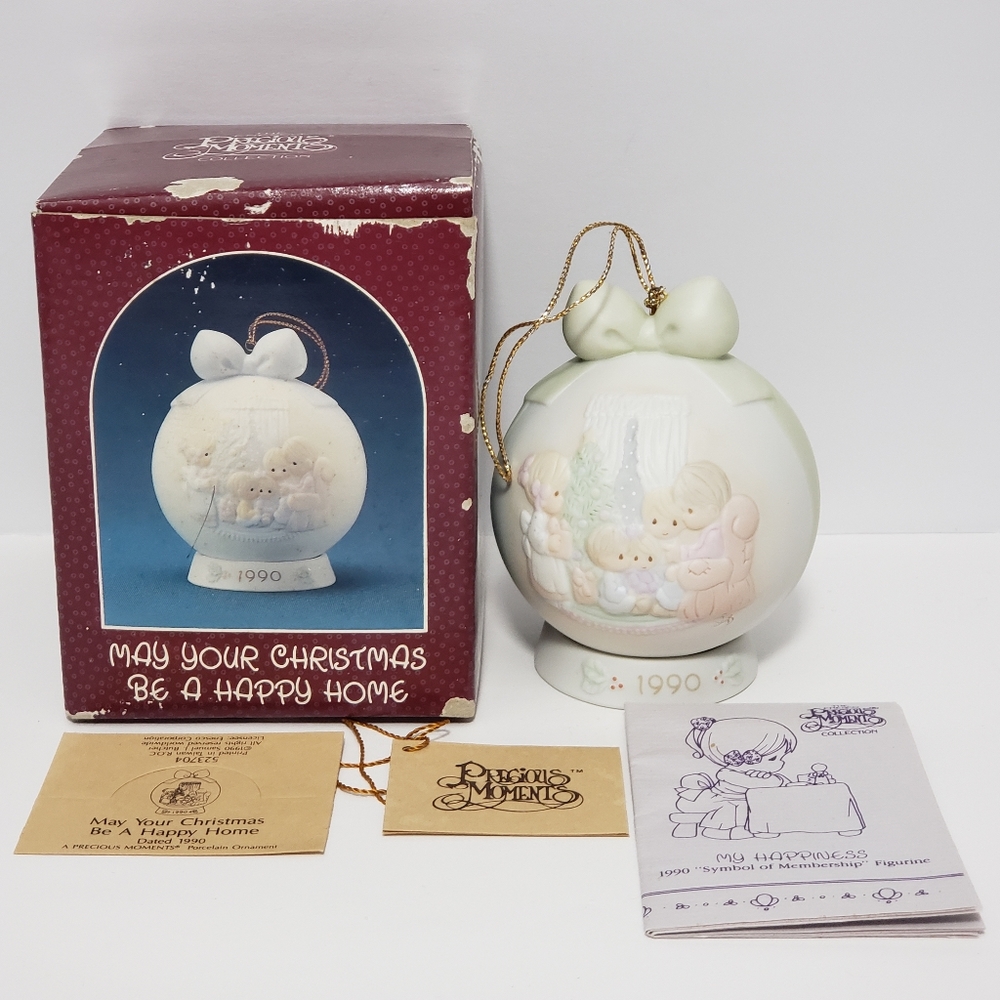 1990 Precious Moments May Your Christmas Be A Happy Home Ornament 523740